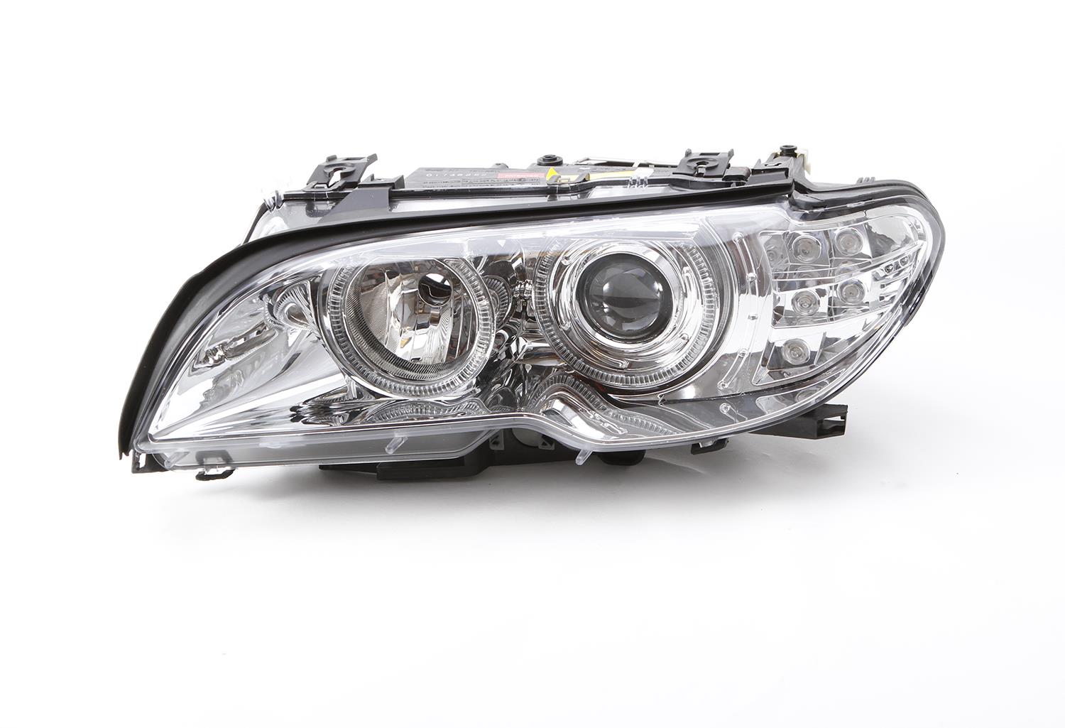 Frontlykter E-46 2D ''Angel Eyes'' Chrome 03> LED blink  Lagersalg!!