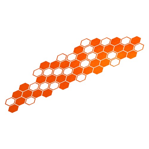 Foliatec Car design sticker Hexagon - Orange chrome matt