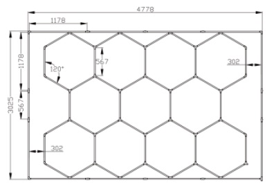 Hexagon LED<br />11 store kuber - 576 Watt