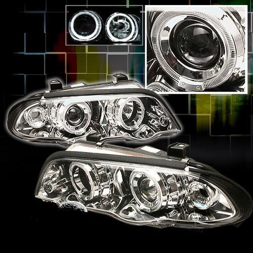 Frontlykter E-46 ''Angel Eyes'' 2d  one block, chrome Lagersalg!!