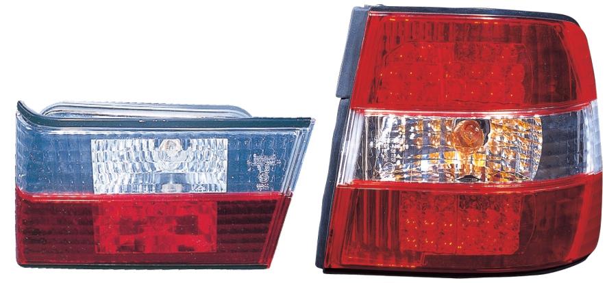 Baklyktesett E-34  klarglass LED hvit  blink Lagersalg !!